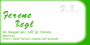 ferenc kegl business card